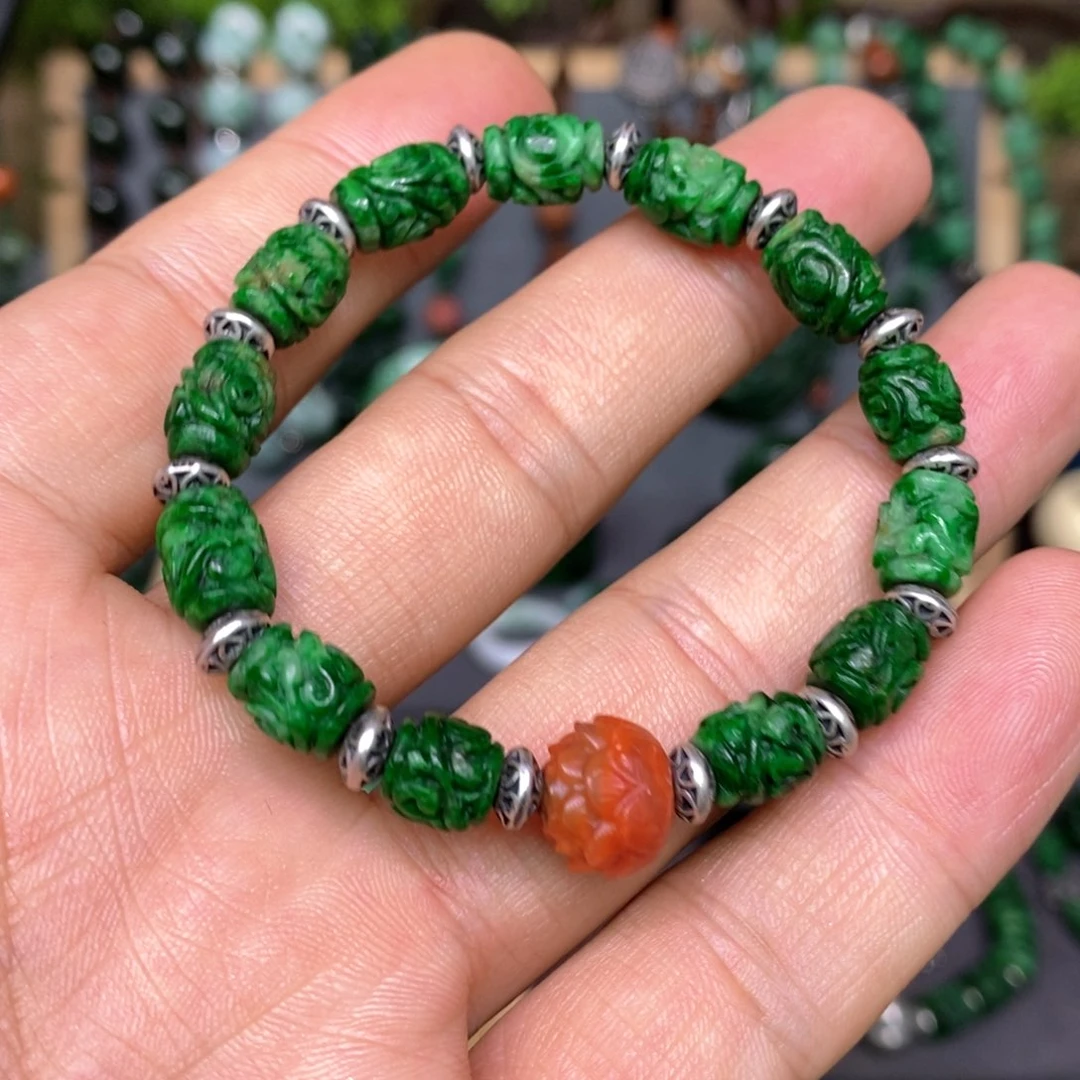 翡翠手链未镶嵌漂亮美眉