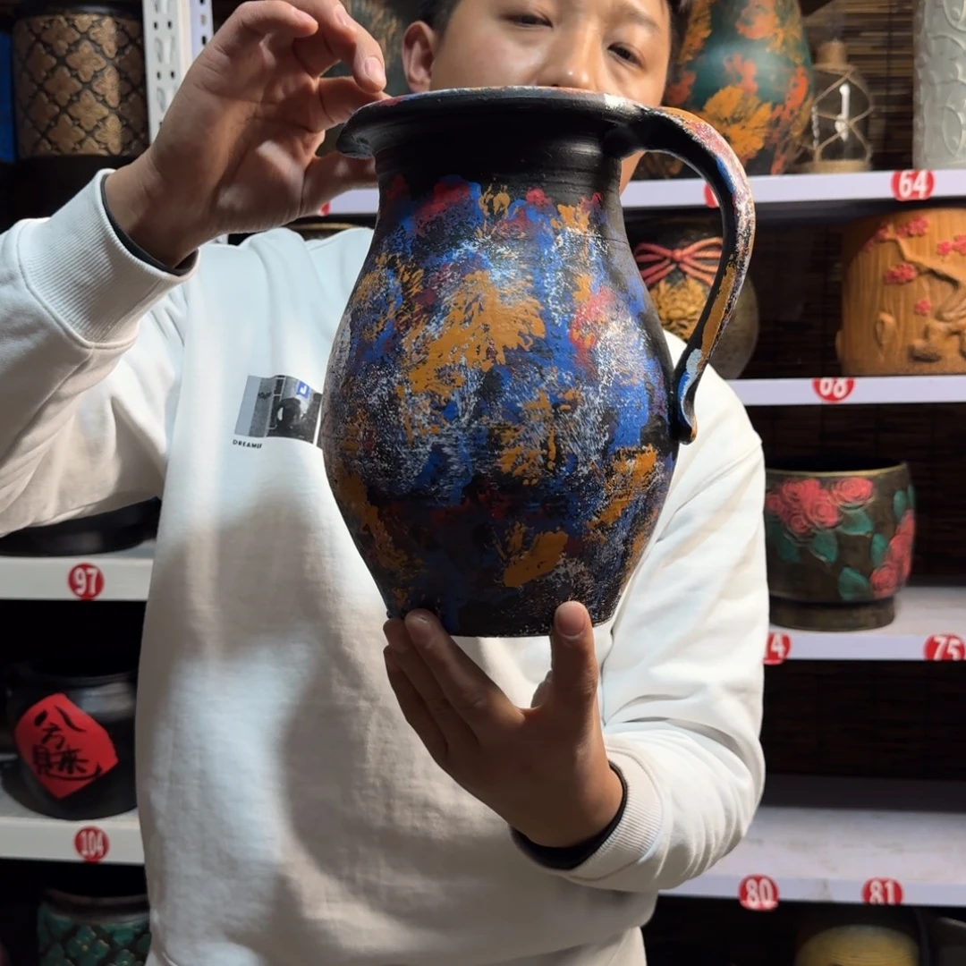 带孔高端浮雕花盆高度+口径24+14