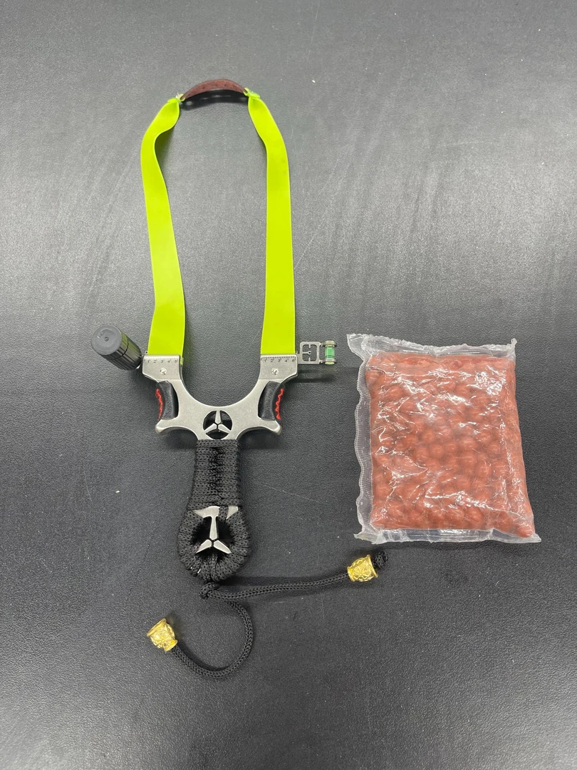{阿文专属}扁皮金属弹弓送泥丸带皮筋户外弹弓玩具