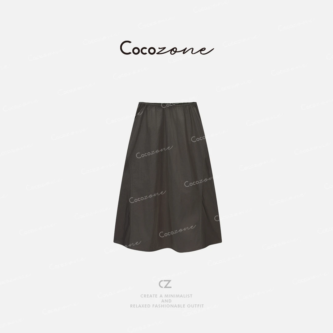 COCO ZONE 刘一一舒适简约收腰显腿长纯色A字伞型半身裙 CD1A0522