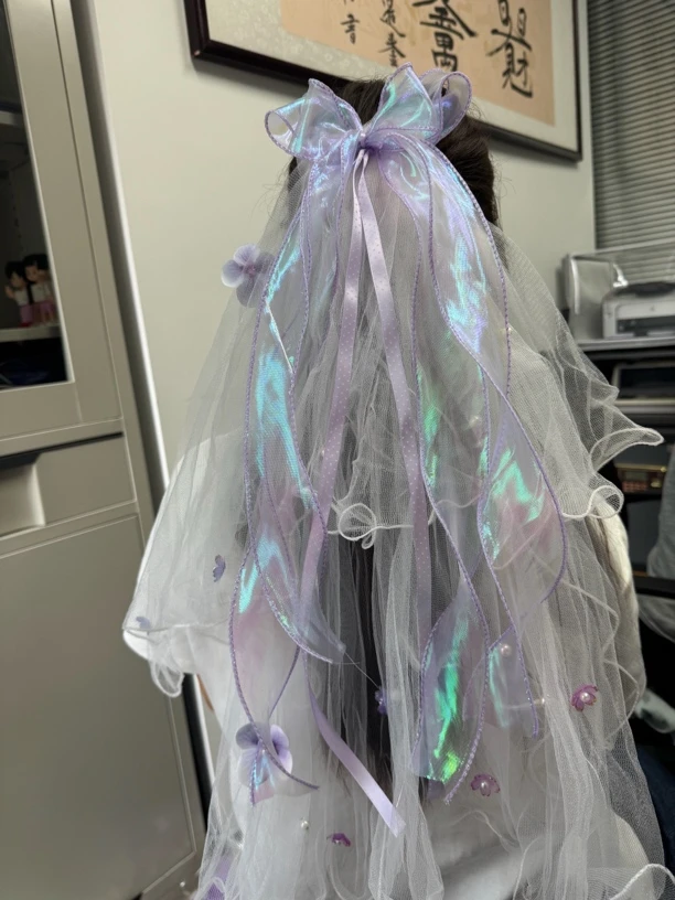 演唱会紫色系应援头纱定制手工时代少年团应援头纱