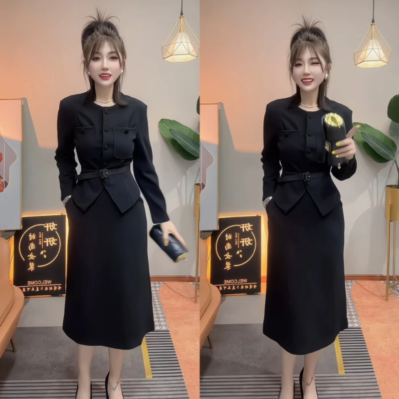 轻职风西装套装气质女神范长袖高级时尚显瘦百搭网红气质两件套女