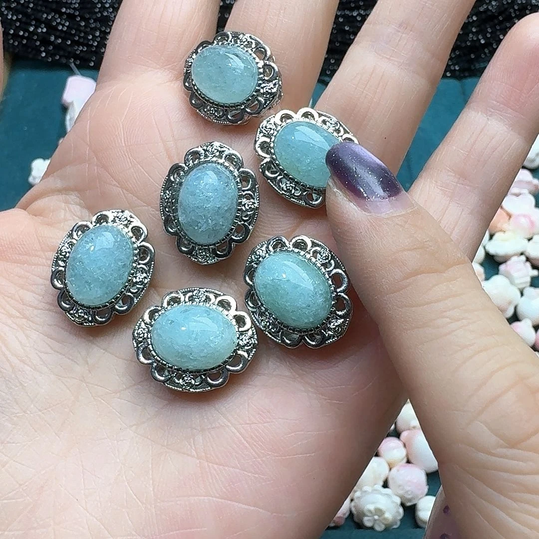 玛瑙/玉髓未镶嵌珠宝半成品一个海蓝宝魔盒