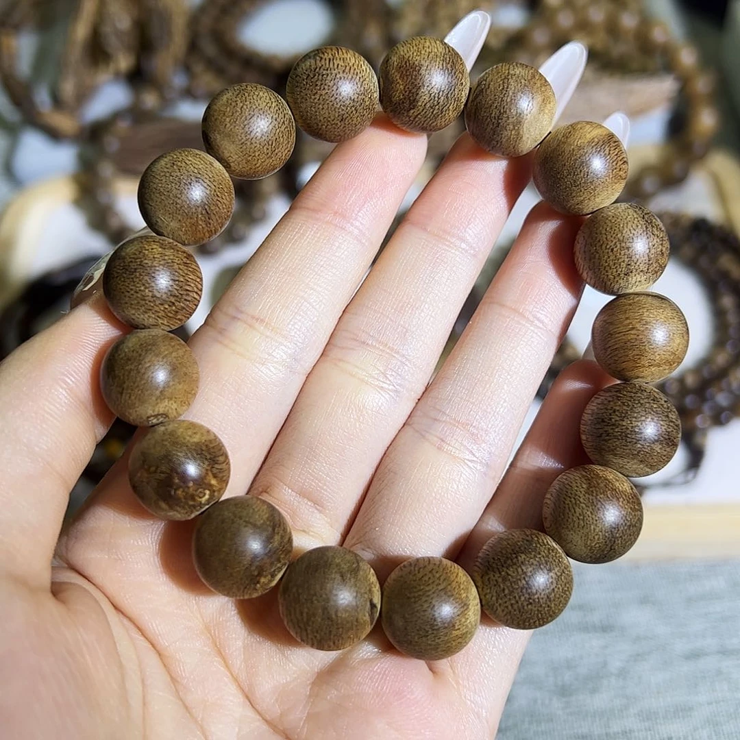 沉香手串天然柬埔寨菩萨老料1.3单圈 花香蜜甜香 15g+