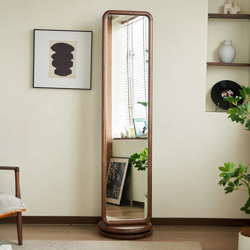 北美黑胡桃木旋转穿衣镜45*45*180