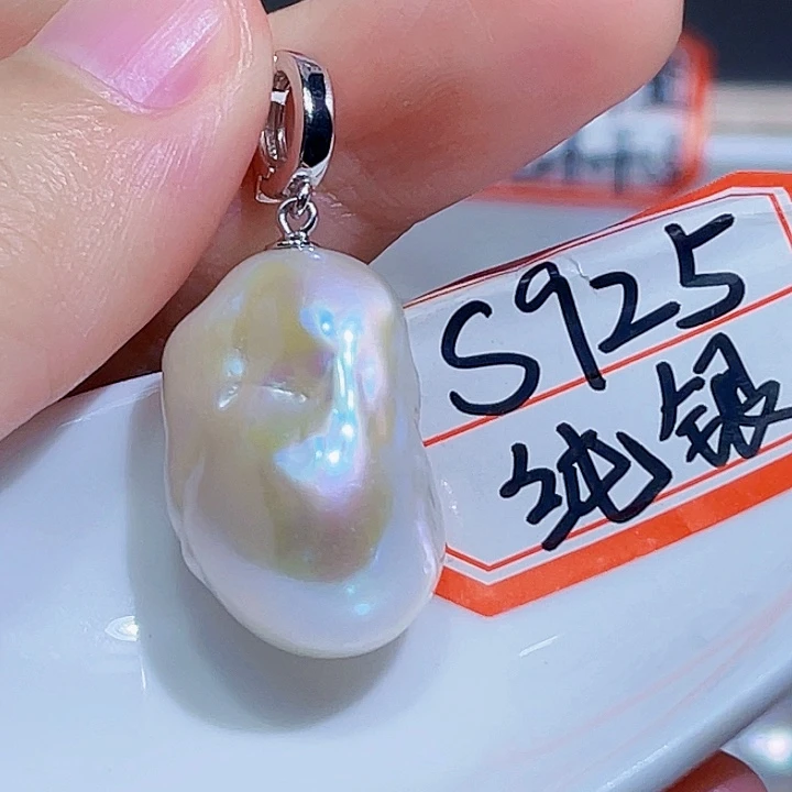 淡水珍珠银S925镶嵌颈饰