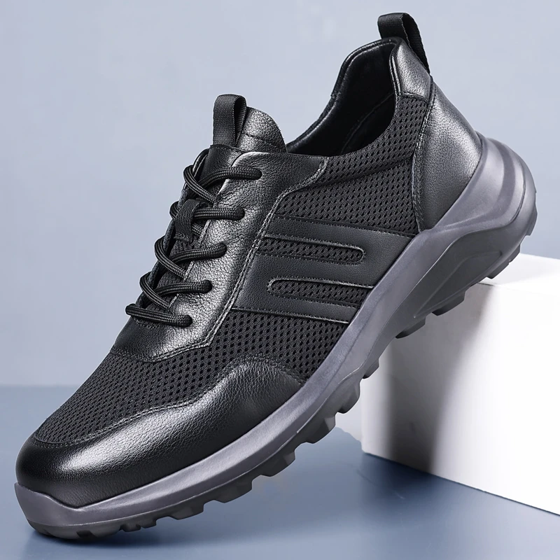 2025夏季薄款男士透气凉鞋镂空网面防滑运动鞋男轻便厚底洞洞鞋子