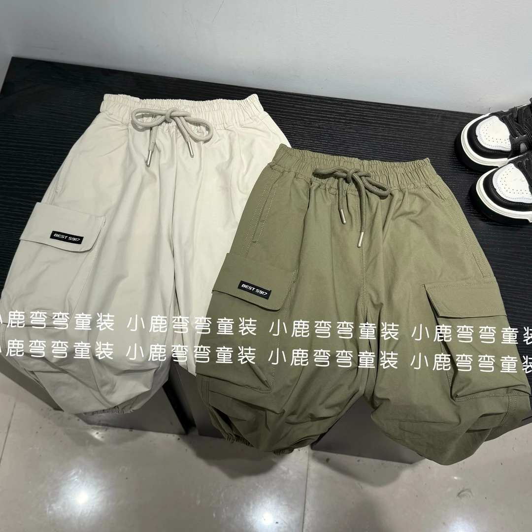 C25381男童春季休闲工装裤2025新款儿童运动裤