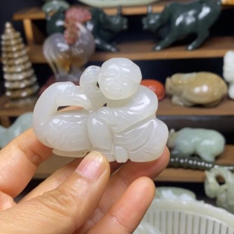 真***8和田玉未镶嵌把件