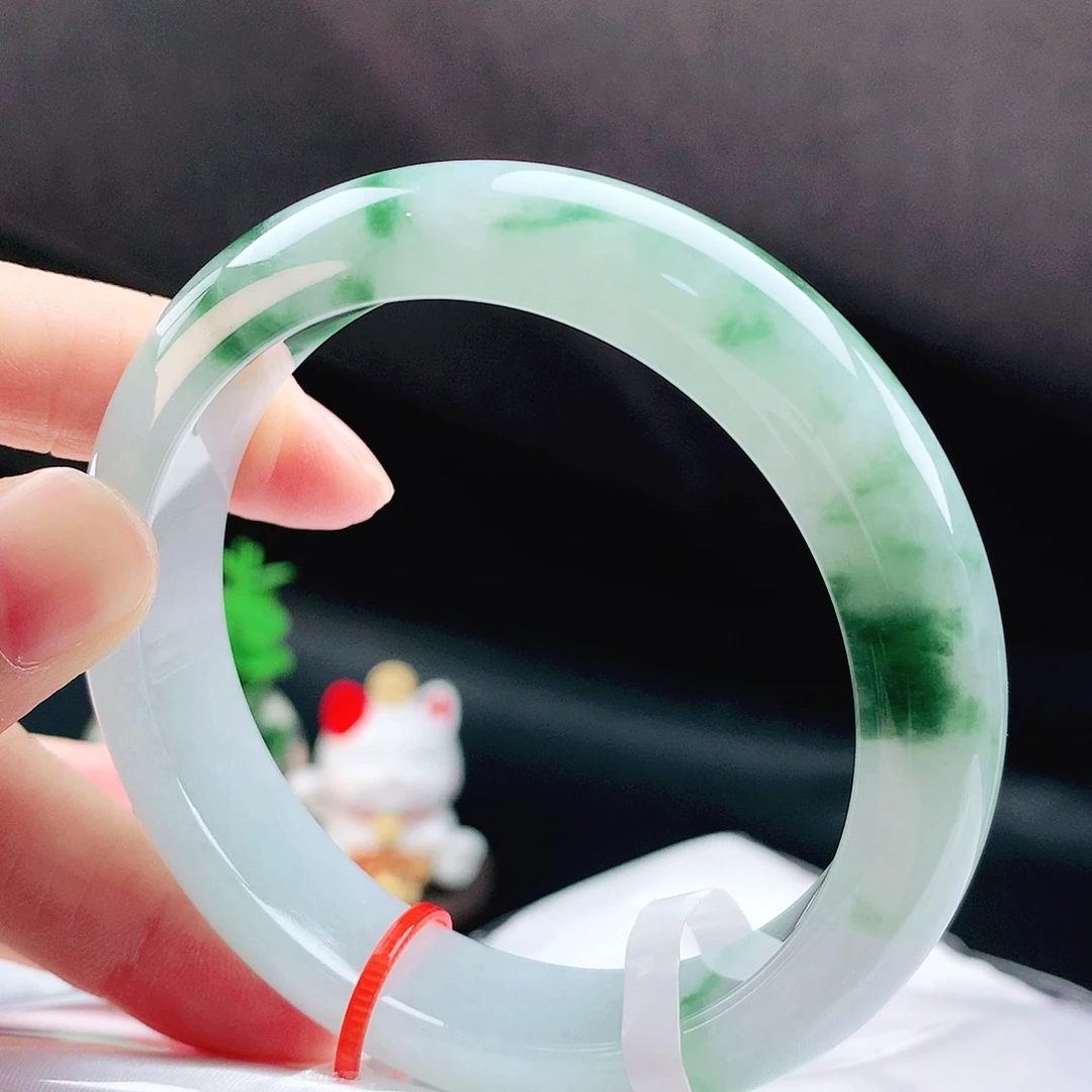 未镶嵌手镯翡翠56冰绿花