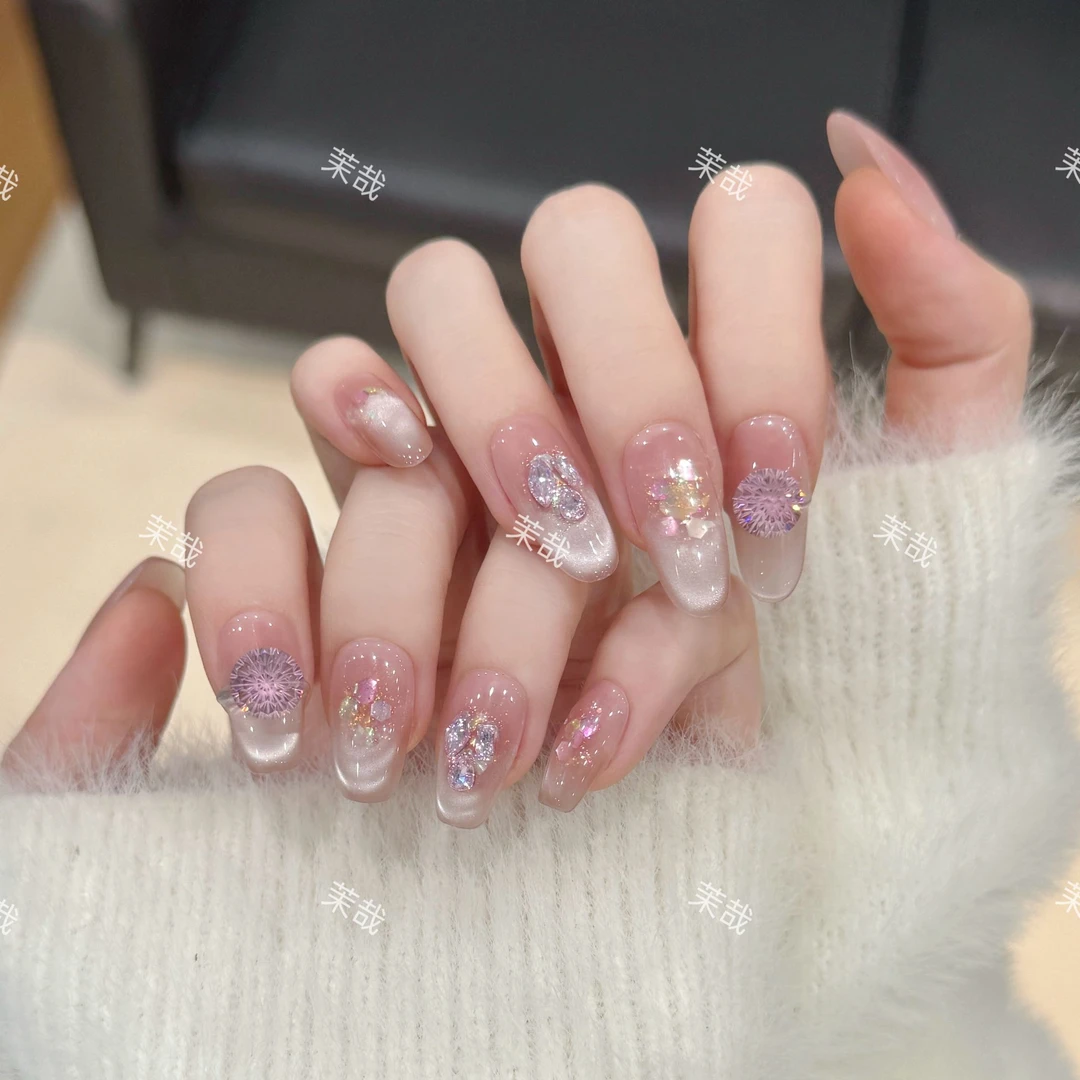 茉哉清 现货【初恋情书】纯手工定制美甲拆卸穿戴甲A4246