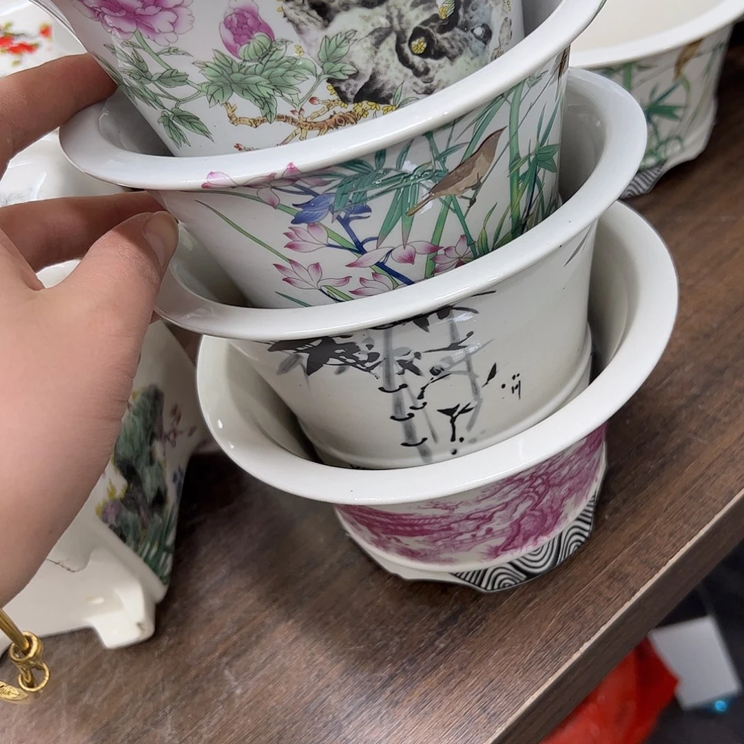 紫砂花盆过***（496号瑕疵4个15/8cm