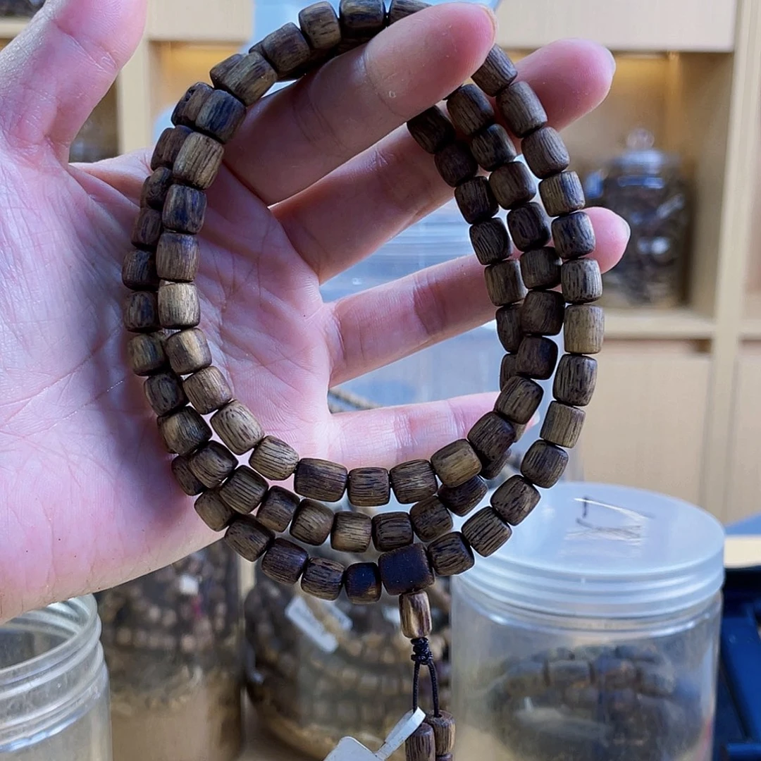 沉香碎屑沉香棋楠糖结桶珠长串0.7/18克多样性发一
