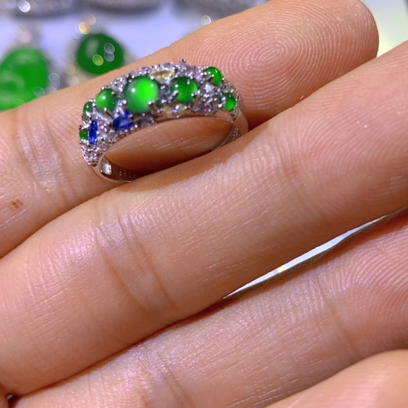 【闪购商品】银S925镶嵌挂件翡翠天然翡翠