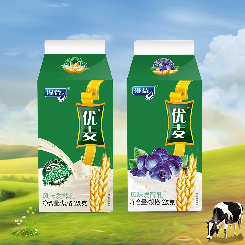 得益  优麦风味发酵乳 220g*12盒早餐必备营养奶