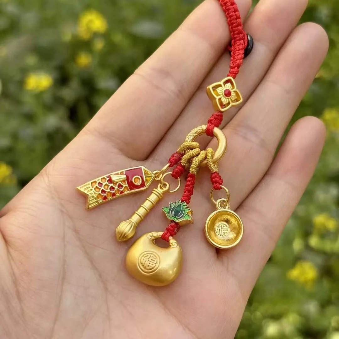 新款古法平安钥匙扣 到手2根！