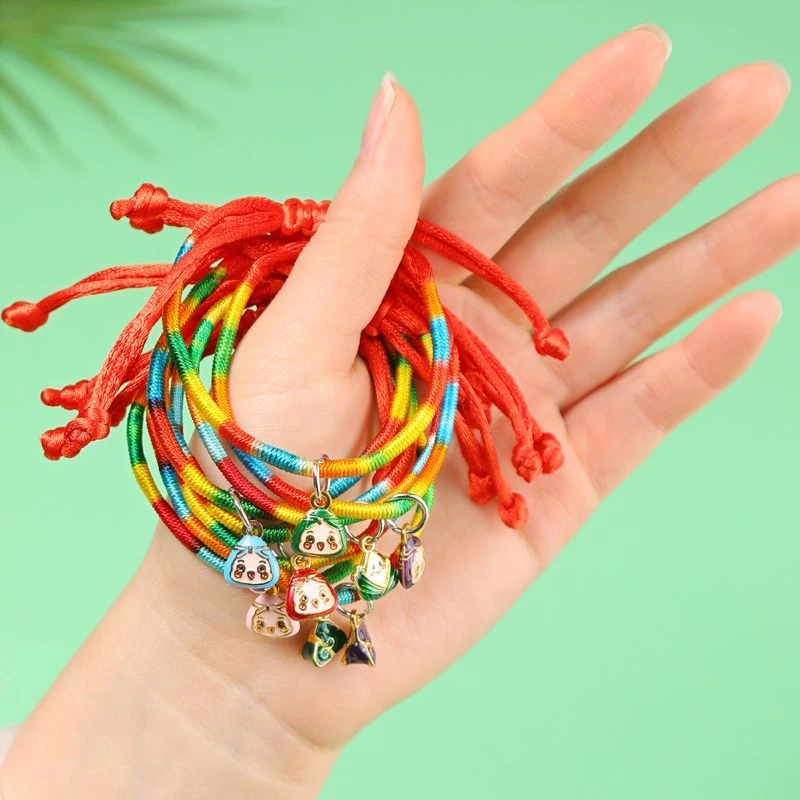 合金手链 五彩绳端午节礼物儿童粽子五彩手链宝宝手绳礼品手红绳