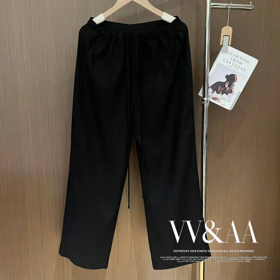 VV&AA 直筒裤宽松显瘦洋气时髦小众设计感（前橡筋）D4348