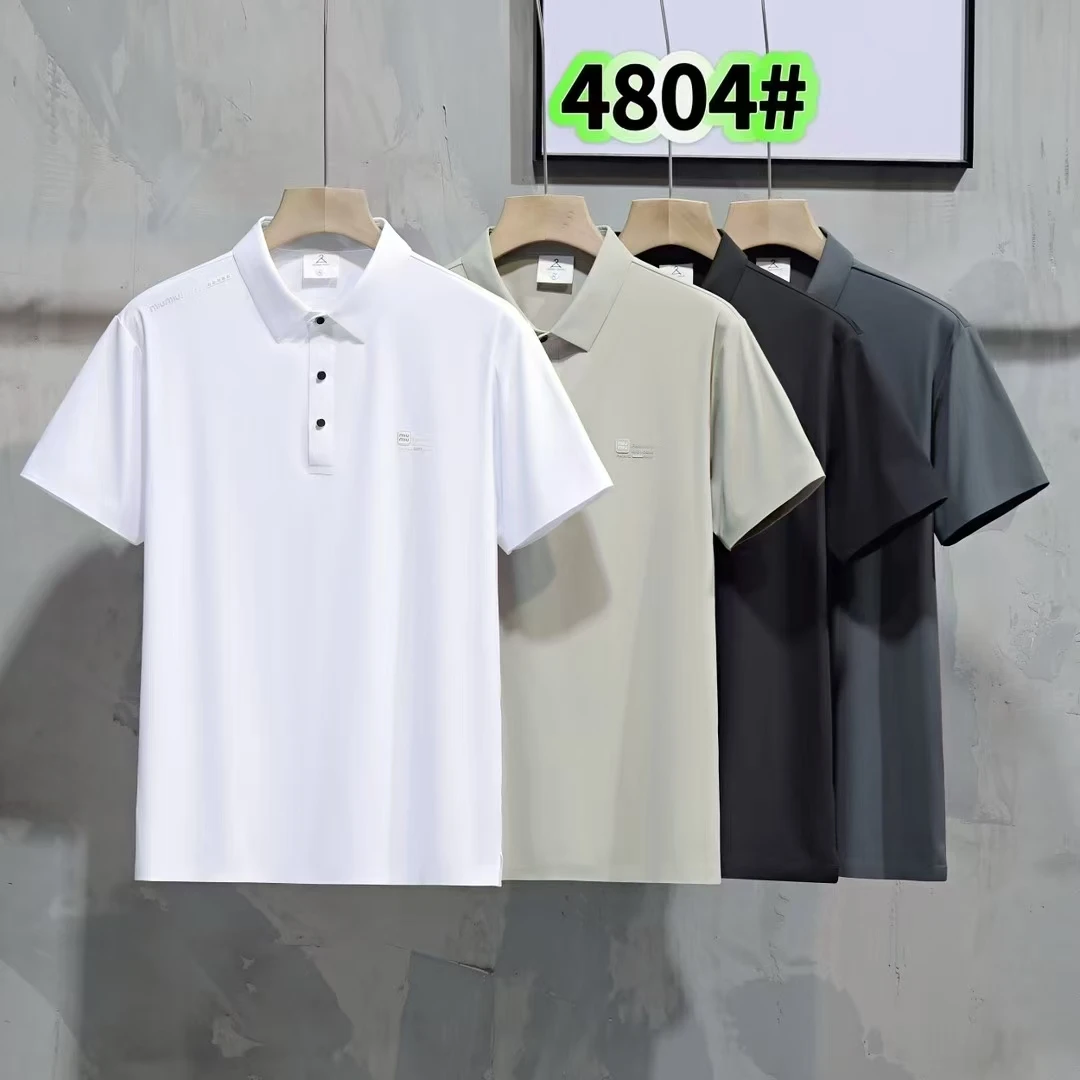 2025夏季新款男士T恤polo衫休闲百搭透气无痕简约男生高级polo衫