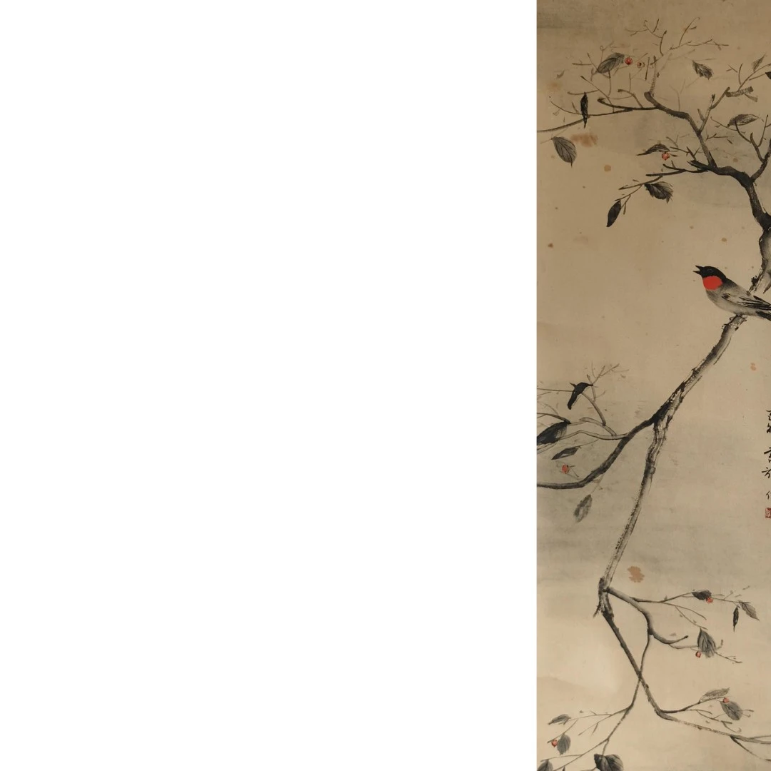 【辽拍】V250709-2-315《花鸟》（2.9平尺）纸本立轴 DD25