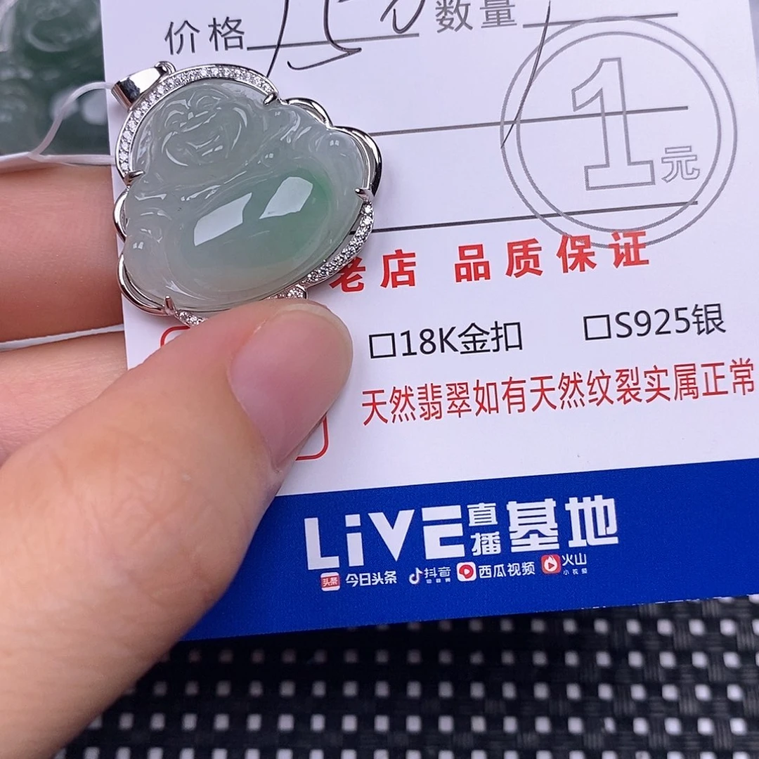 小***吖翡翠银S925镶嵌颈饰