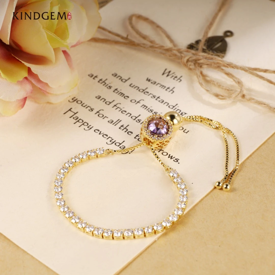 铜合金合成锆石手链 CY240XIPC-27455精致简约时尚百搭高级感手链