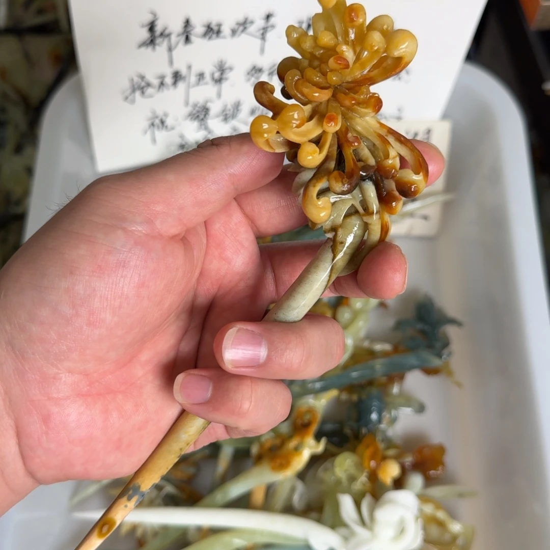 岫玉发簪未镶嵌明君玉簪贼拉好看