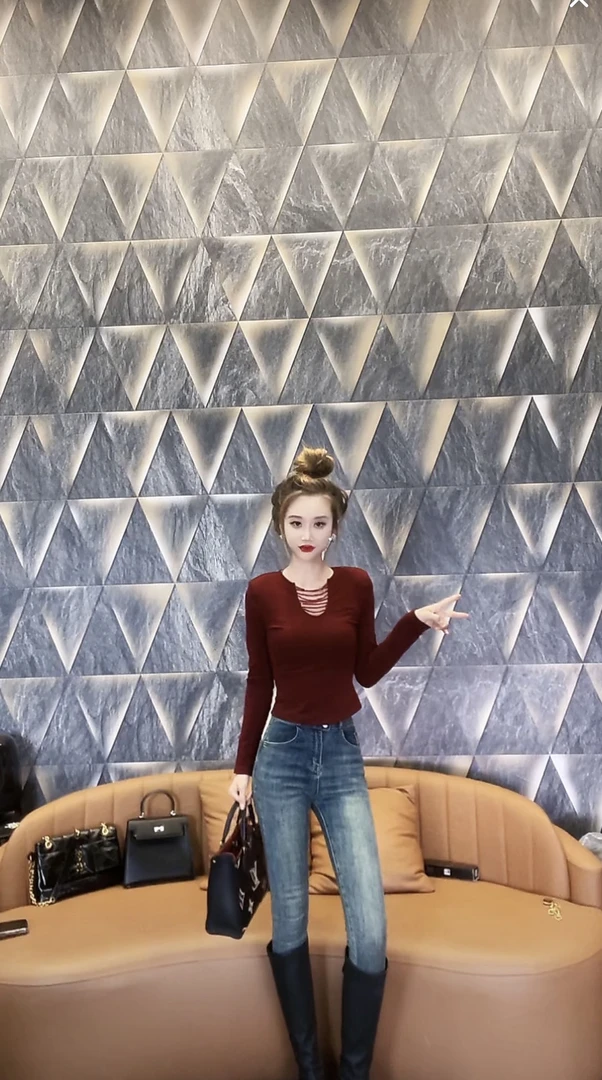 【茹哥】复古蓝高腰小脚牛仔裤女秋冬新款弹力修身显瘦铅笔裤1012