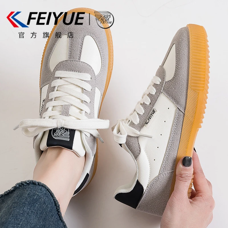 feiyue/飞跃女鞋休闲板鞋女2025春季新款爆款百搭透气厚底德训鞋