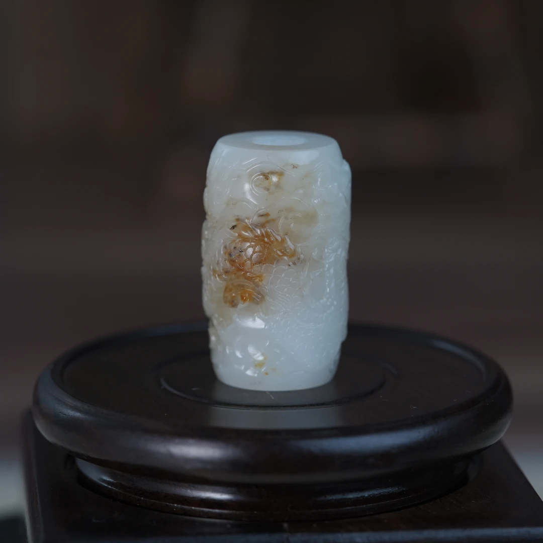 Lot31.和田玉雕龙纹勒子/600395/拍宝