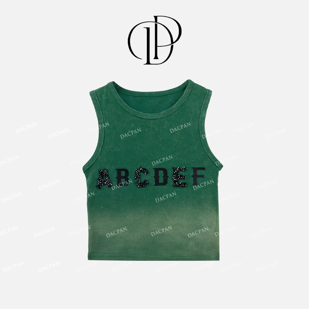 DACPAN-“无畏之心”重工渐变字母无袖上衣 2025/盼·PP 2289