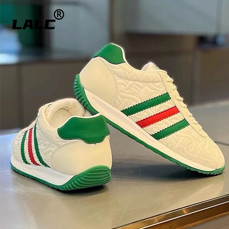 时尚男鞋2024秋季新款低帮透气真皮休闲鞋男士阿甘鞋潮流运动板鞋