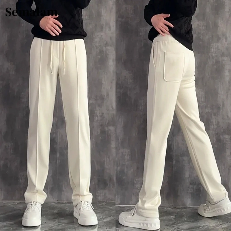 春秋新款时尚潮流男士休闲裤百搭直筒简约潮流运动卫裤显瘦