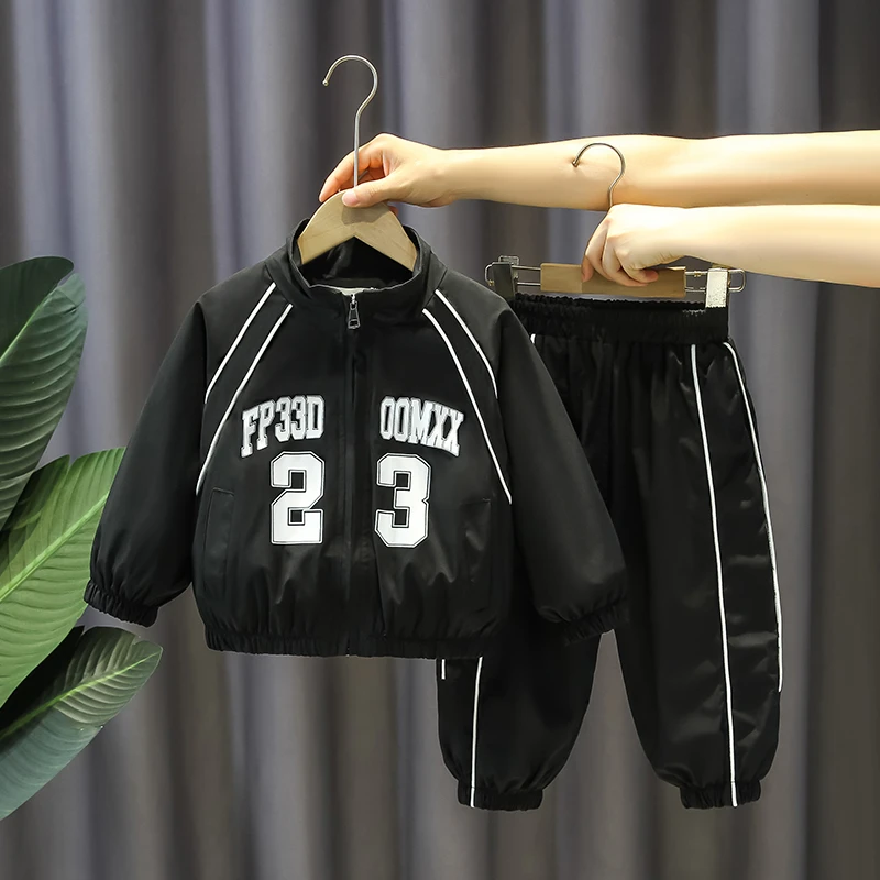 男童秋季套装2025新款儿童运动帅气两件套男孩宝宝时髦潮酷春秋装