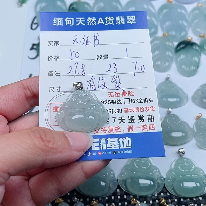 翡翠颈饰银S925镶嵌天然翡翠吊坠