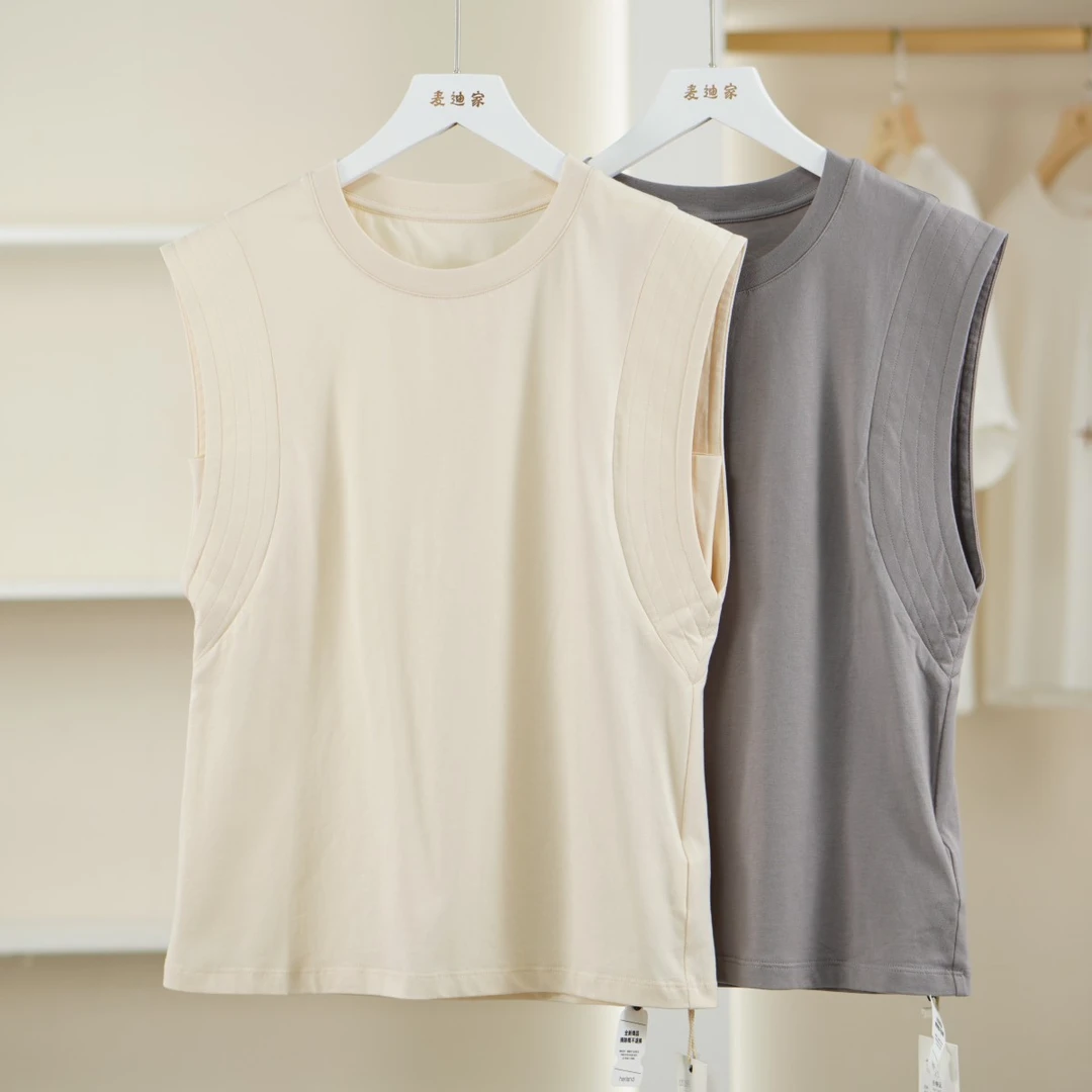 麦迪尚品【崔】5051283 夏季简约无袖上衣小衫品牌撤柜女装