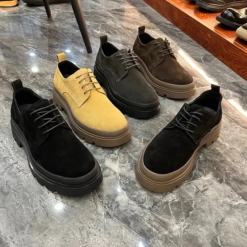 秋季小皮鞋男士百搭休闲商务皮鞋男款英伦风圆头男鞋增高小黑鞋男