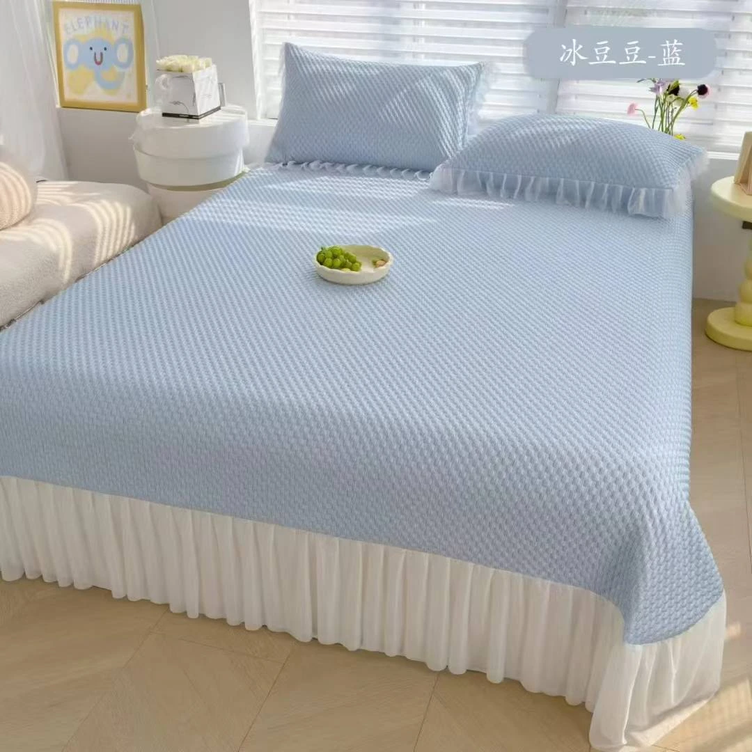 【空调房必备】床裙款凉豆豆凉席三件套可机洗