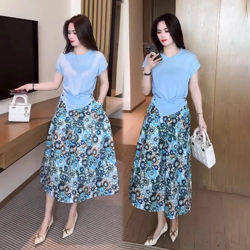 连衣裙女装2025新款今年流行时尚洋气质夏款显瘦漂亮两件套装裙子