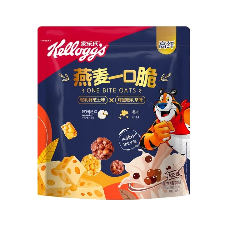 临期【11.24到期】240g家乐氏燕麦一口脆黑糖乳茶早餐干吃拌酸奶