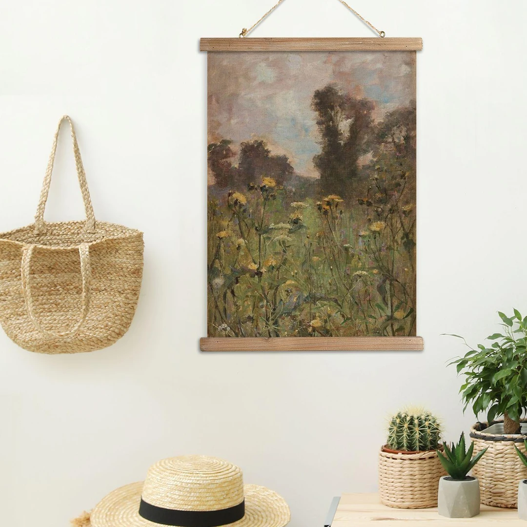 西藏新疆包邮油画风格风景挂画复古墙上装饰画客厅卧室餐厅墙面画