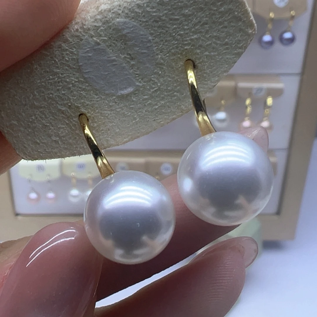 银S925镶嵌淡水珍珠耳饰