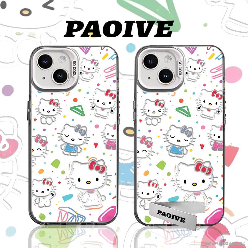 HelloKitty适用苹果华为vivoiPhone小米三星防摔彩银手机壳