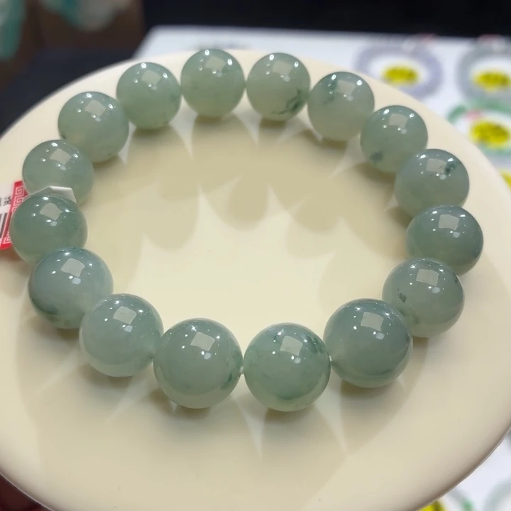 翡翠未镶嵌手链冰胶晴飘卡13.3