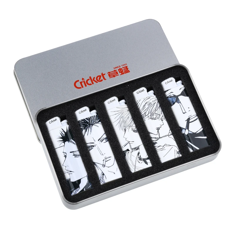 【五支金属礼盒装】草蜢打火机高颜值防爆打火机广告刻字定制印字