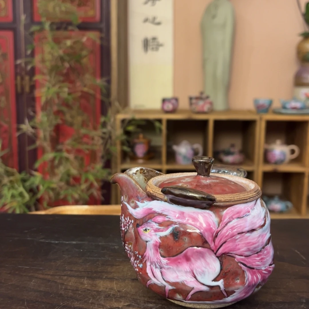柴烧纯手工手绘陶瓷