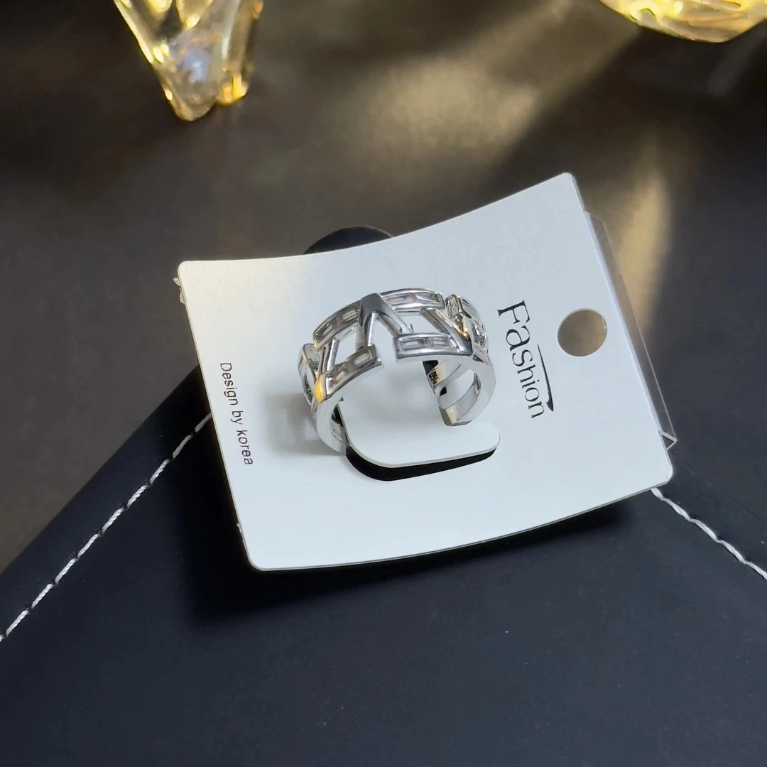 铜合金戒指 手工轻奢时尚百搭复古编织个性银戒戒指QC2767