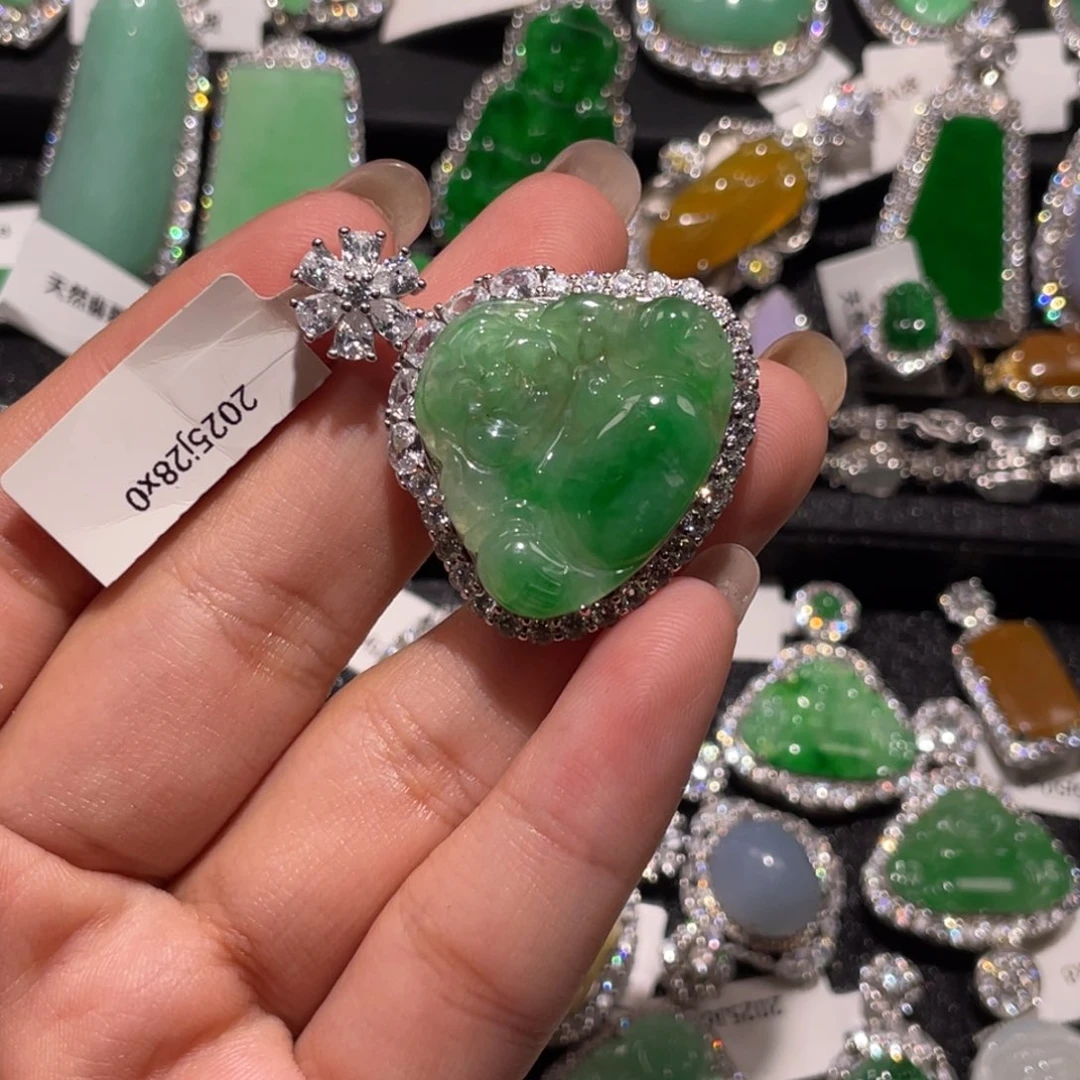 翡翠银S925镶嵌颈饰