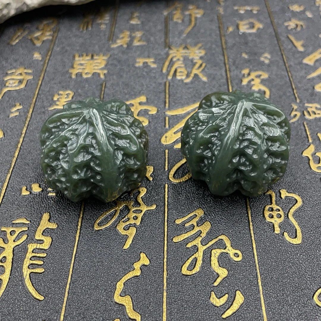 BY0708FWJB标044 北玉精选 和田玉核桃把件