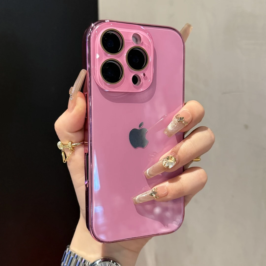 高级冰感玻璃电镀适用苹果16Pro手机壳iPhone15时尚14简约13